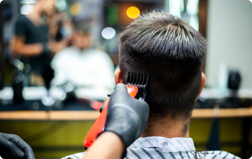 Man getting haircut